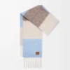 Bufanda de mezcla de alpaca y lana azul claro/arenisca/marrón Bufanda de mezcla de alpaca y lana azul claro/arenisca/marrón