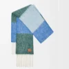 Bufanda de mezcla de alpaca y lana azul/verde Bufanda de mezcla de alpaca y lana azul/verde