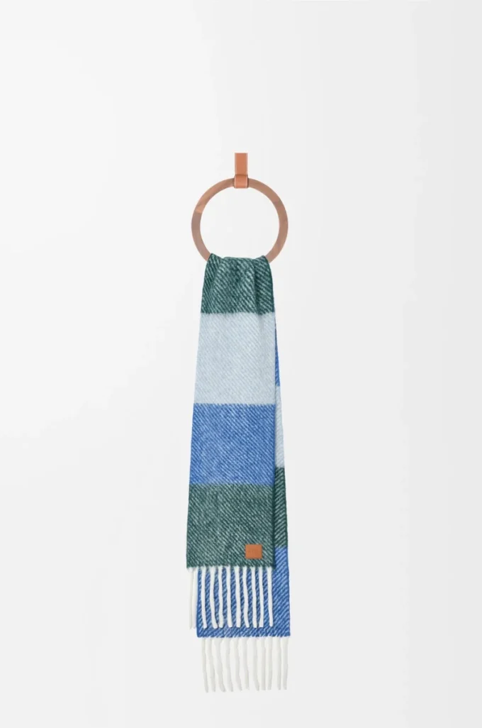 Bufanda de mezcla de alpaca y lana azul/verde Bufanda de mezcla de alpaca y lana azul/verde