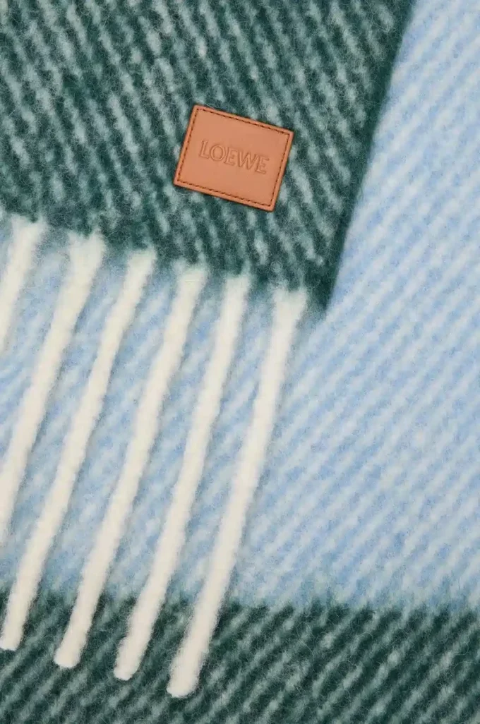 Bufanda de mezcla de alpaca y lana azul/verde Bufanda de mezcla de alpaca y lana azul/verde