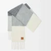 Bufanda de mezcla de alpaca y lana Gris/Blanco Bufanda de mezcla de alpaca y lana Gris/Blanco