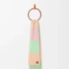 Bufanda de mezcla de alpaca y lana Melocotón/Matcha/Rosa Bufanda de mezcla de alpaca y lana Melocotón/Matcha/Rosa