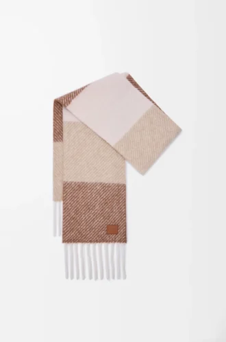 Bufanda de mezcla de alpaca y lana Mocha/Beige