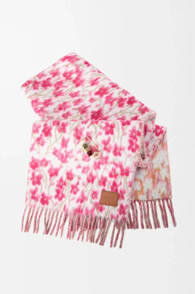 Bufanda de mezcla de lana y alpaca Rosa/Multicolor Bufanda de mezcla de lana y alpaca Rosa/Multicolor
