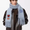 Bufanda de mezcla de mohair y lana azul claro Bufanda de mezcla de mohair y lana azul claro