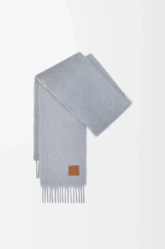 Bufanda de mohair y lana Gris claro