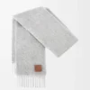 Bufanda de mohair y lana Gris claro Bufanda de mohair y lana Gris claro