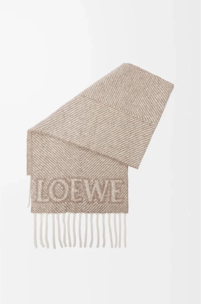 Bufanda LOEWE en mezcla de alpaca y lana Beige/Crudo Bufanda LOEWE en mezcla de alpaca y lana Beige/Crudo