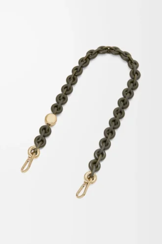 Cadena de eslabones en piel de becerro Dark Khaki