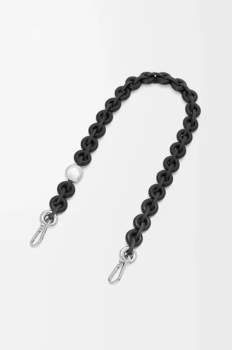 Cadena tipo donut en piel de becerro Black