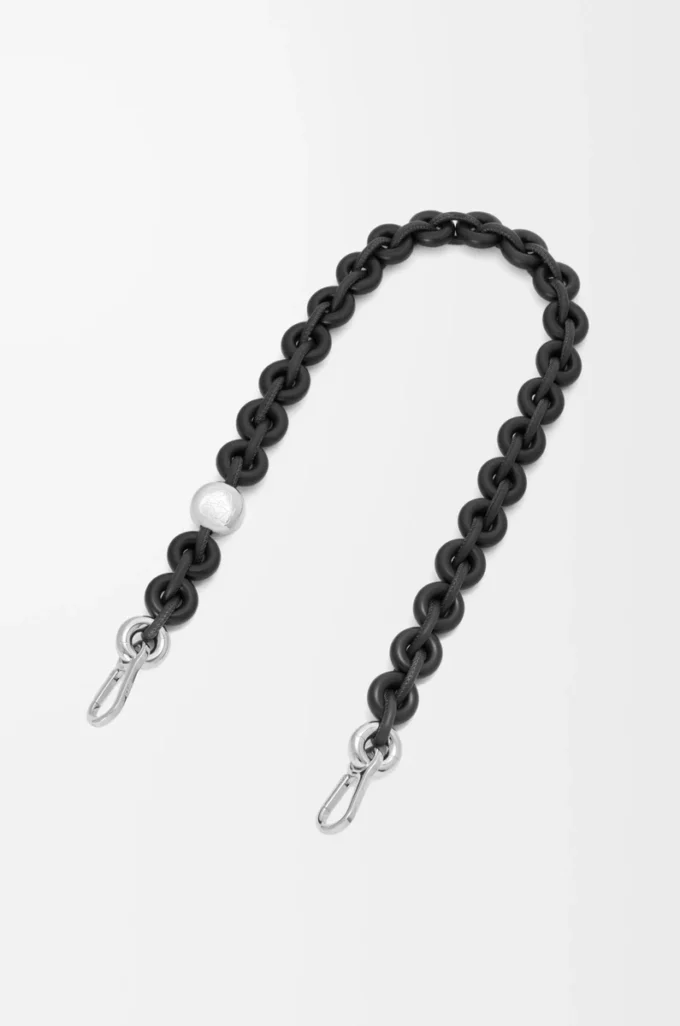 Cadena tipo donut en piel de becerro Black Cadena tipo donut en piel de becerro Black