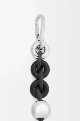 Cadena tipo donut en piel de becerro Black