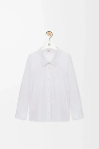 Camisa adornada de algodón Blanco