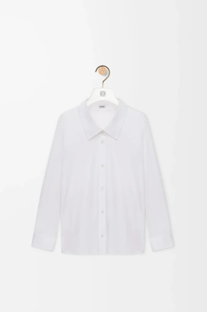 Camisa adornada de algodón Blanco Camisa adornada de algodón Blanco
