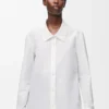 Camisa adornada de algodón Blanco Camisa adornada de algodón Blanco