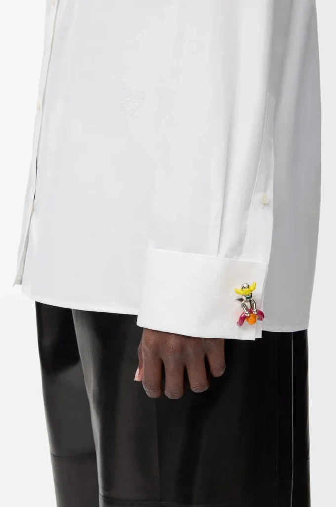 Camisa adornada de algodón Blanco Camisa adornada de algodón Blanco