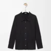 Camisa adornada de algodón negro Camisa adornada de algodón negro