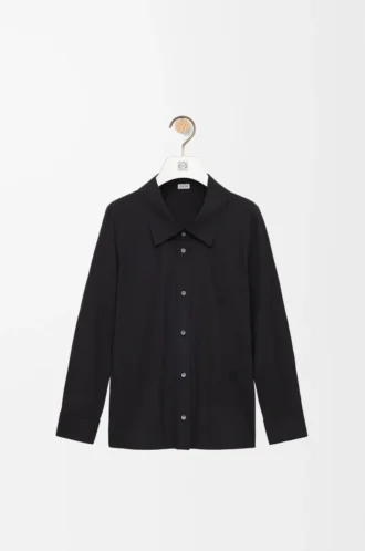 Camisa adornada de algodón negro