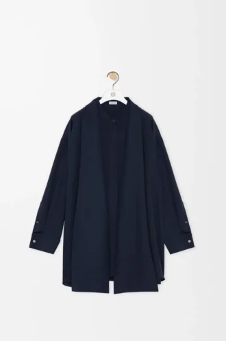 Camisa bufanda de seda azul marino