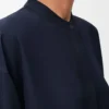 Camisa bufanda de seda azul marino Camisa bufanda de seda azul marino