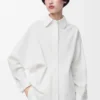 Camisa cruzada de denim Blanco Camisa cruzada de denim Blanco
