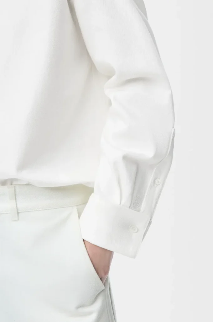 Camisa cruzada de denim Blanco Camisa cruzada de denim Blanco
