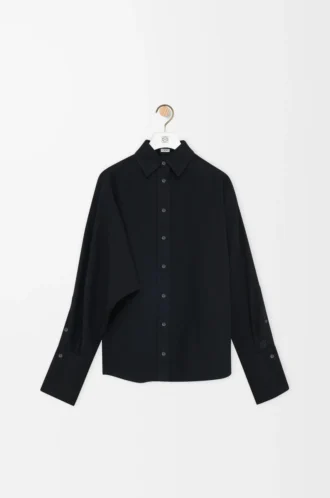 Camisa cruzada de denim Negro