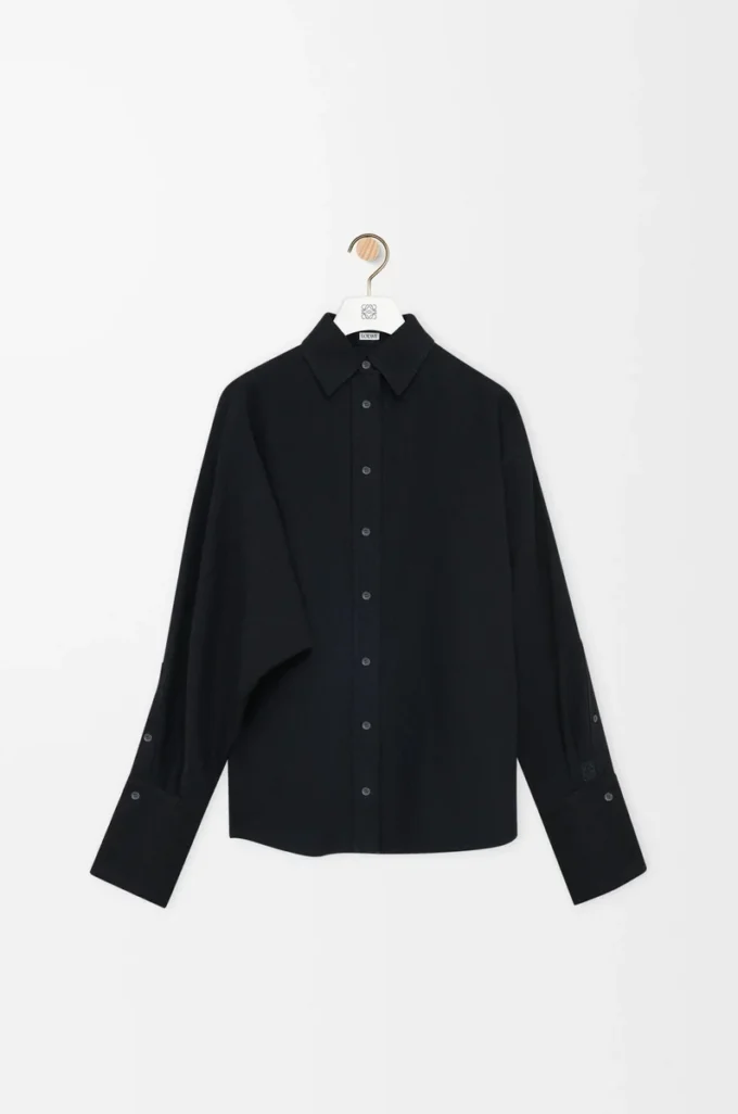 Camisa cruzada de denim Negro Camisa cruzada de denim Negro