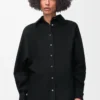 Camisa cruzada de denim Negro Camisa cruzada de denim Negro