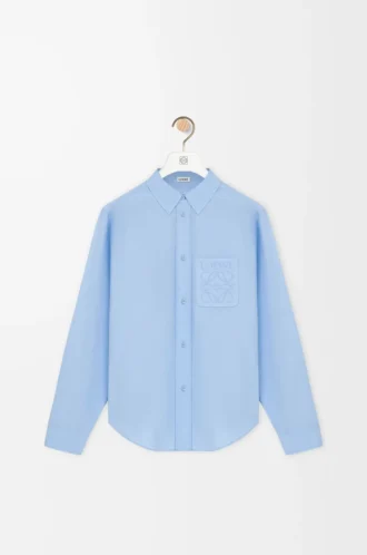 Camisa de algodón azul claro