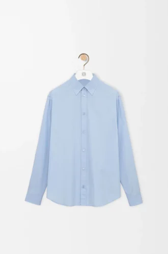 Camisa de algodón azul claro