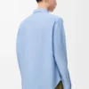 Camisa de algodón azul claro Camisa de algodón azul claro