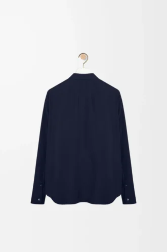 Camisa de algodón azul marino