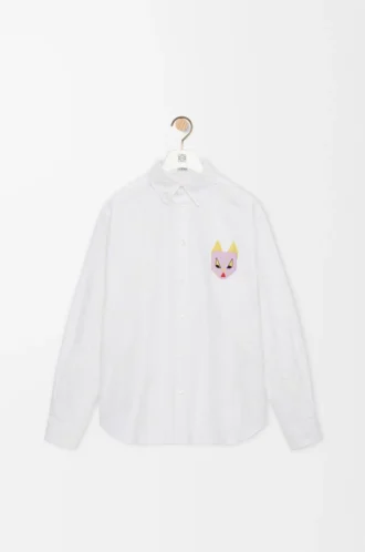 Camisa de algodón blanco/multicolor