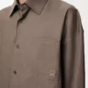 Camisa de algodón marrón caqui Camisa de algodón marrón caqui