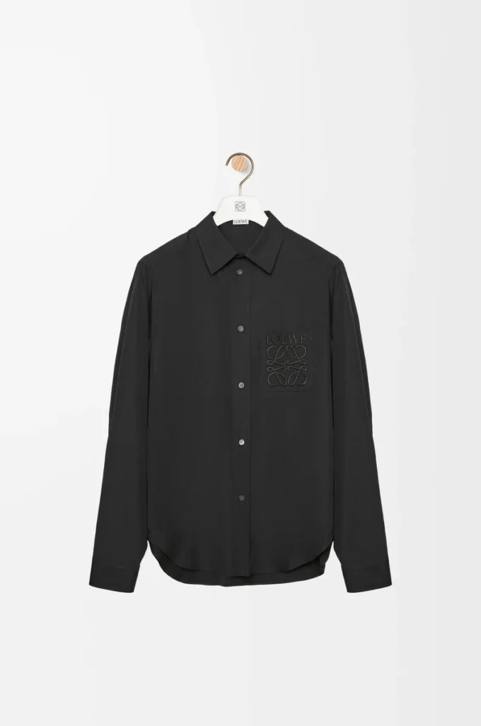 Camisa de algodón negro Camisa de algodón negro