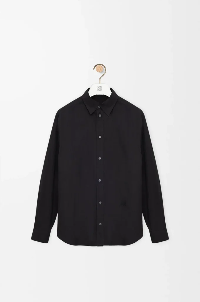 Camisa de algodón negro Camisa de algodón negro
