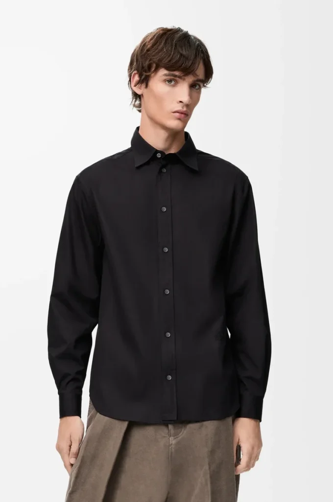 Camisa de algodón negro Camisa de algodón negro