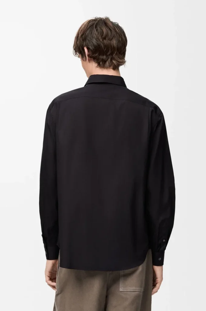 Camisa de algodón negro Camisa de algodón negro