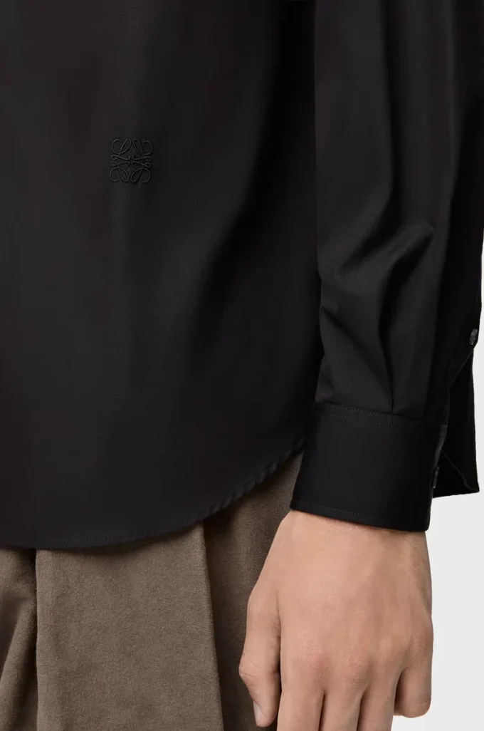 Camisa de algodón negro Camisa de algodón negro