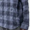 Camisa de lana y algodón azul marino