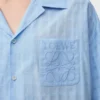 Camisa de manga corta de algodón azul claro Camisa de manga corta de algodón azul claro