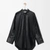 Camisa de piel de cordero napa negra Camisa de piel de cordero napa negra