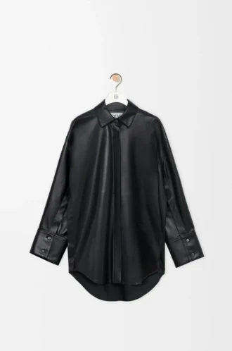 Camisa de piel de cordero napa negra
