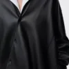 Camisa de piel de cordero napa negra Camisa de piel de cordero napa negra