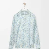Camisa de viscosa blanca/azul Camisa de viscosa blanca/azul