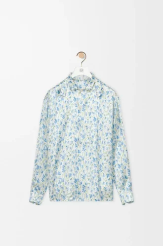 Camisa de viscosa blanca/azul
