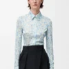 Camisa de viscosa Blanca/Azul Camisa de viscosa Blanca/Azul