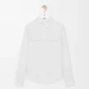Camisa de viscosa elástica en color blanco Camisa de viscosa elástica en color blanco