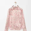 Camisa de viscosa en blanco/rosa Camisa de viscosa en blanco/rosa